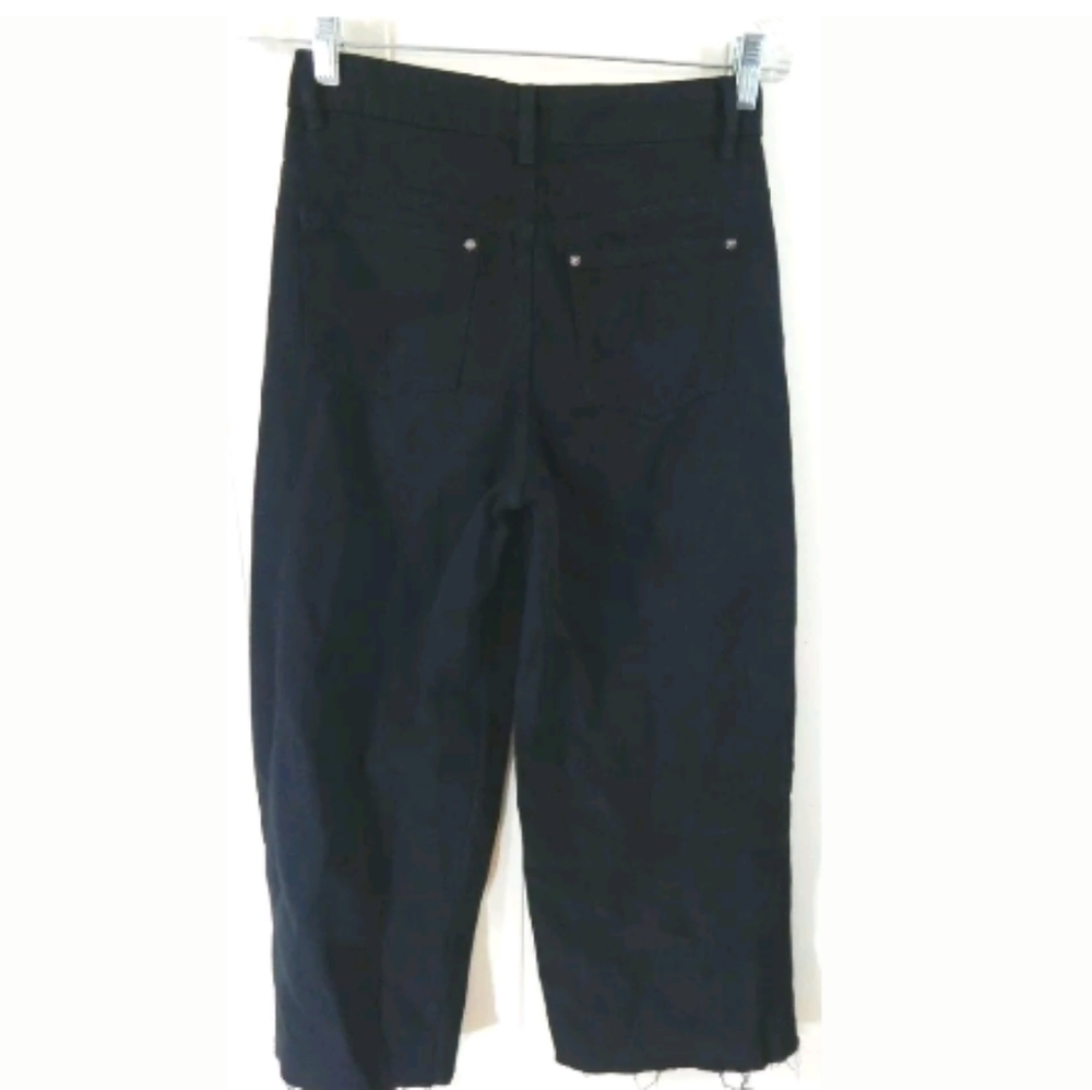 Zara Raw Hem Crop Culotte Jeans - Picture 4 of 5